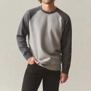NWOT American Giant Men's Colorblock Midweight Crewneck Dark Charcoal Size Large